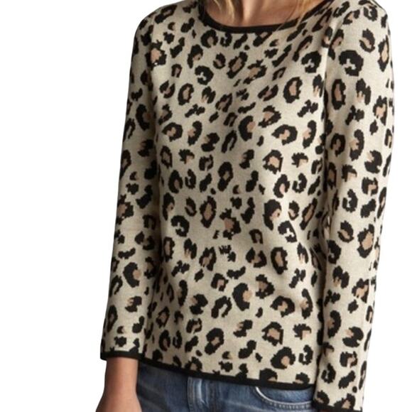 VELVET by Graham & Spencer Leopard Print Sweater Size Small Long Sleeve Pullover - Picture 1 of 12